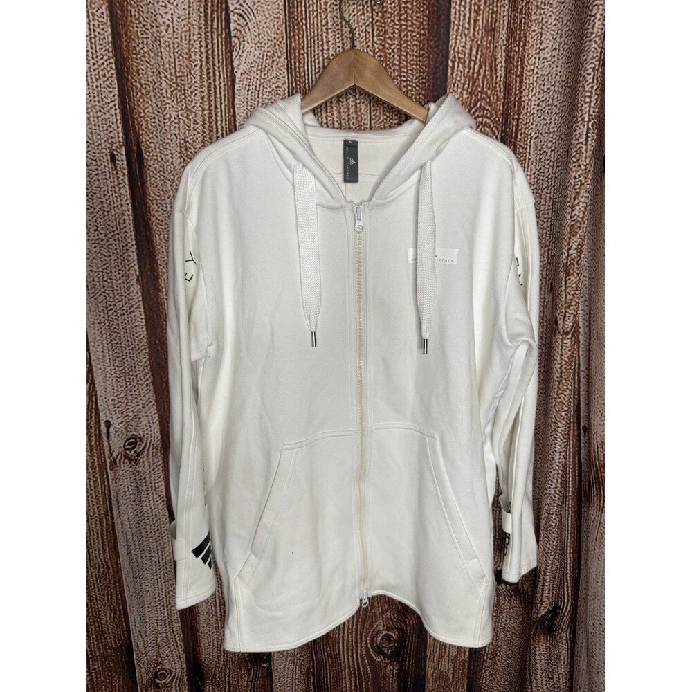 Adidas by Stella McCartney Womens White Full Zip Hooded Sweatshirt Size Medium